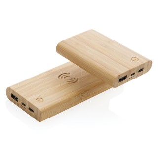 Power bank inalámbrico de bambú